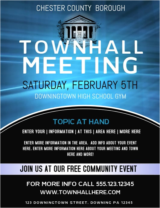 Town Hall Meeting Flyer Template town Hall Meeting Template Postermywall