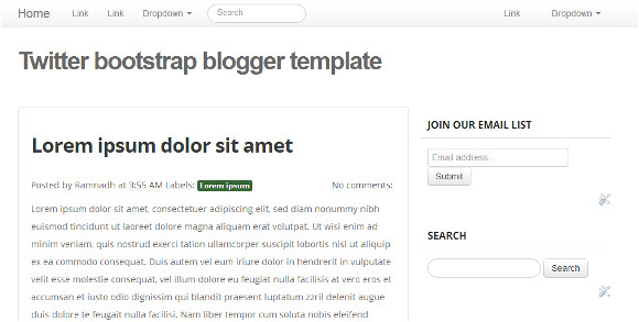 Twitter Bootstrap Email Templates Bootstrap Blogger Templates