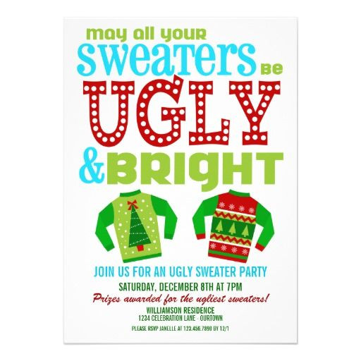Ugly Sweater Party Flyer Template Ugly Christmas Sweater Party Flyer Invitation Templates