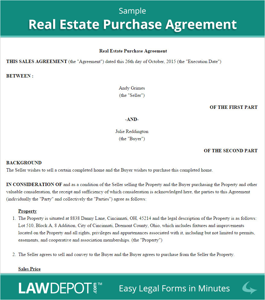 Virginia Real Estate Sales Contract Template Real Estate Purchase Agreement United States form Lawdepot