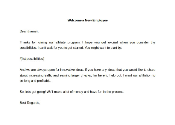 Welcome Email Template For New Employee Williamson ga us