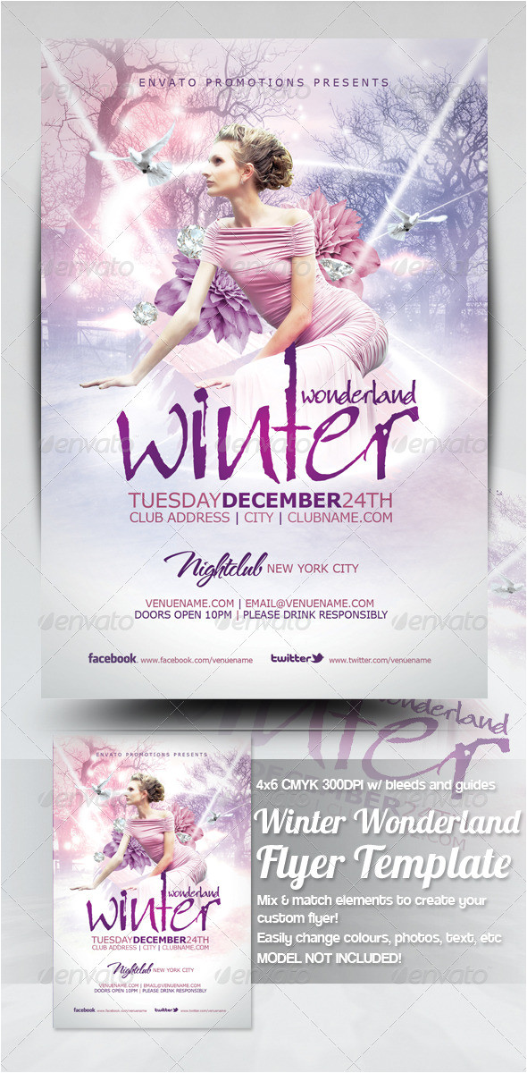 Winter Wonderland Flyer Template Winter Wonderland Christmas Flyer Template by Mrkra