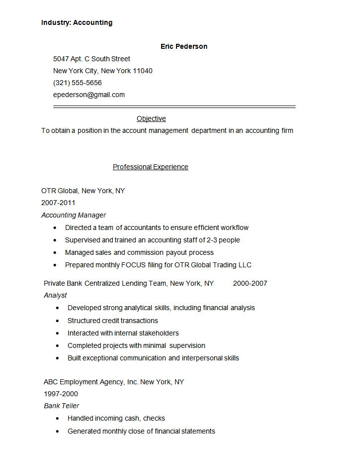 Accounting Student Resume Sample 23 Accounting Resume Templates Pdf Doc Free
