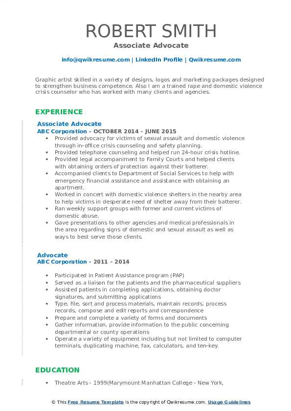 Advocate Resume Format Word Advocate Resume Samples Qwikresume Williamson 8634