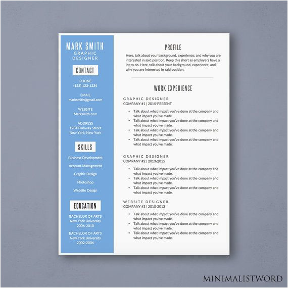 Attractive Resume format Word attractive Word Resume Template with Blue Sidebar Design