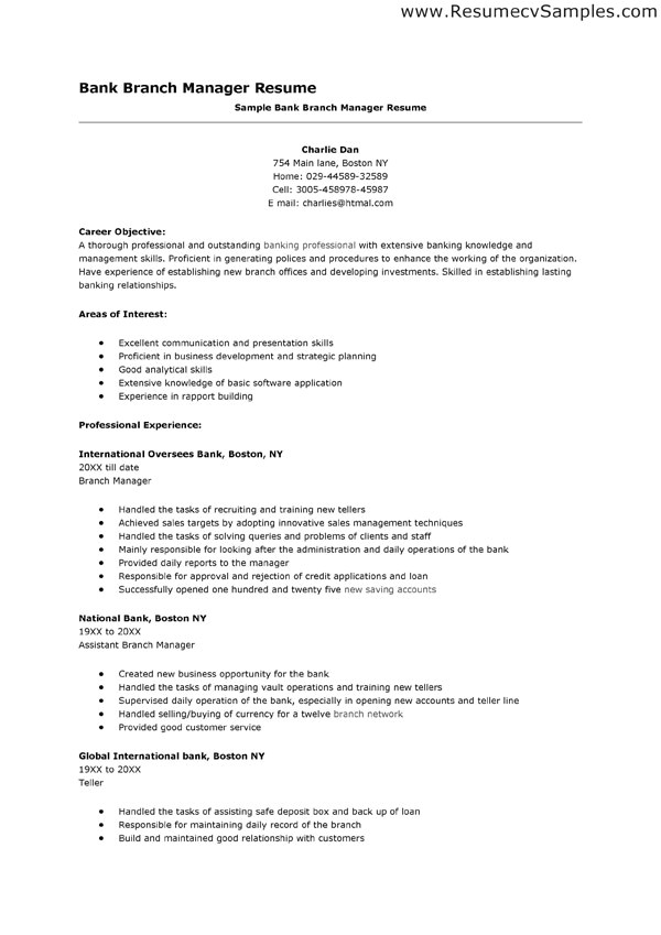 Bank Job Application Resume Resume Bank Job Resume Sample