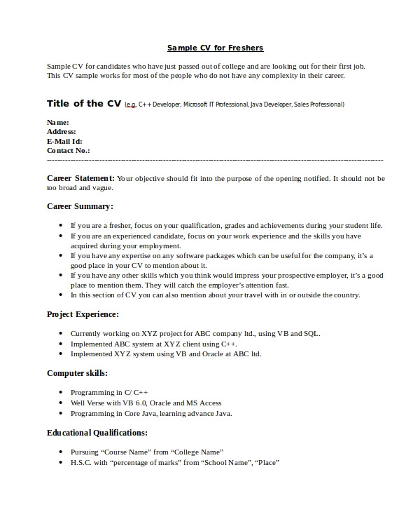 Basic Job Resume Pdf Basic Resume Sample 8 Examples In Pdf Word