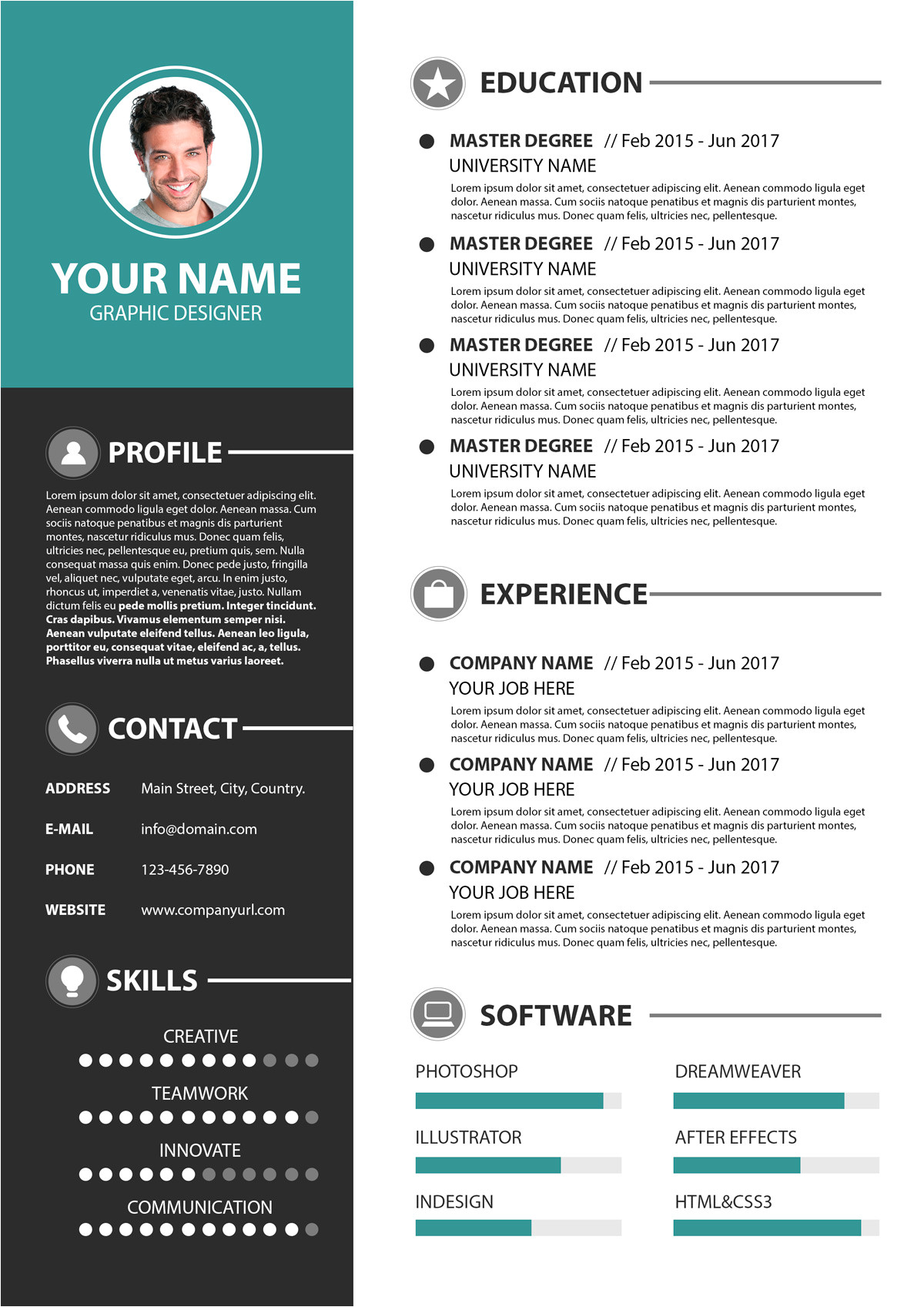 Basic Modern Resume Modern Simple Resume Template Psd Psd Free Download