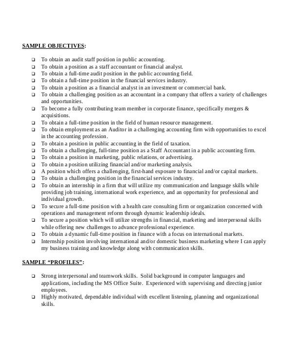 Basic Objective for Resume Basic Resume Sample 8 Examples In Pdf Word