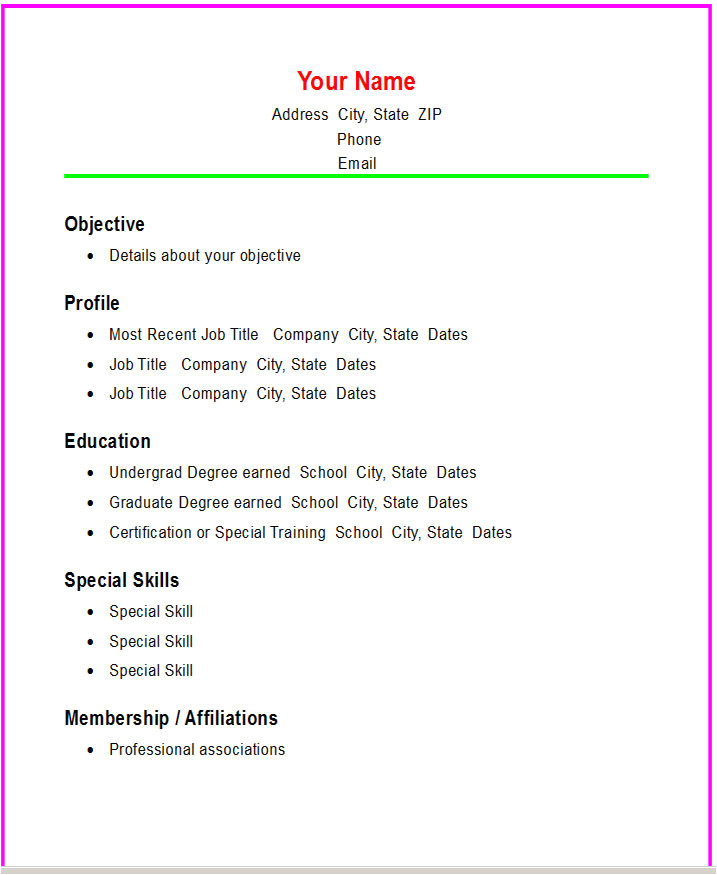 Basic Resume Builder Basic Resume Template E Commerce