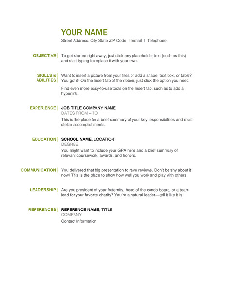 Basic Resume Examples Basic Resume