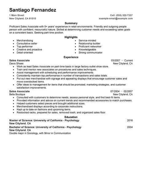 Basic Resume Examples for Part Time Jobs Part Time Job Resume Template Resume Sample