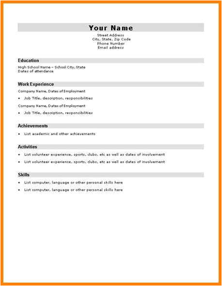 Basic Resume Examples for Students 10 Easy Cv Template for Students Dragon Fire Defense