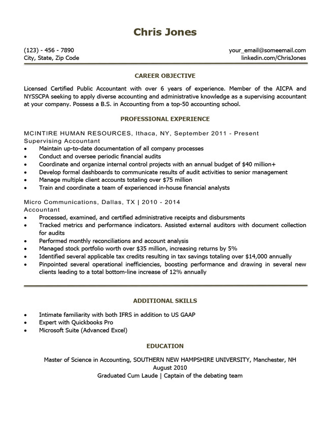 free template for simple resume