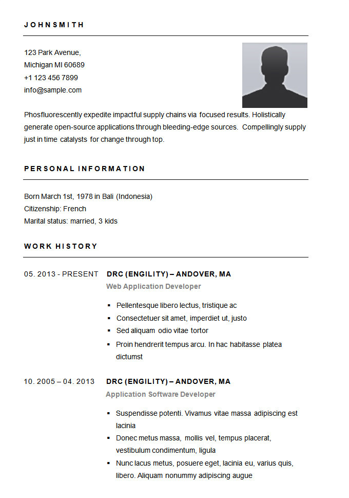 Basic Resume with Photo 70 Basic Resume Templates Pdf Doc Psd Free