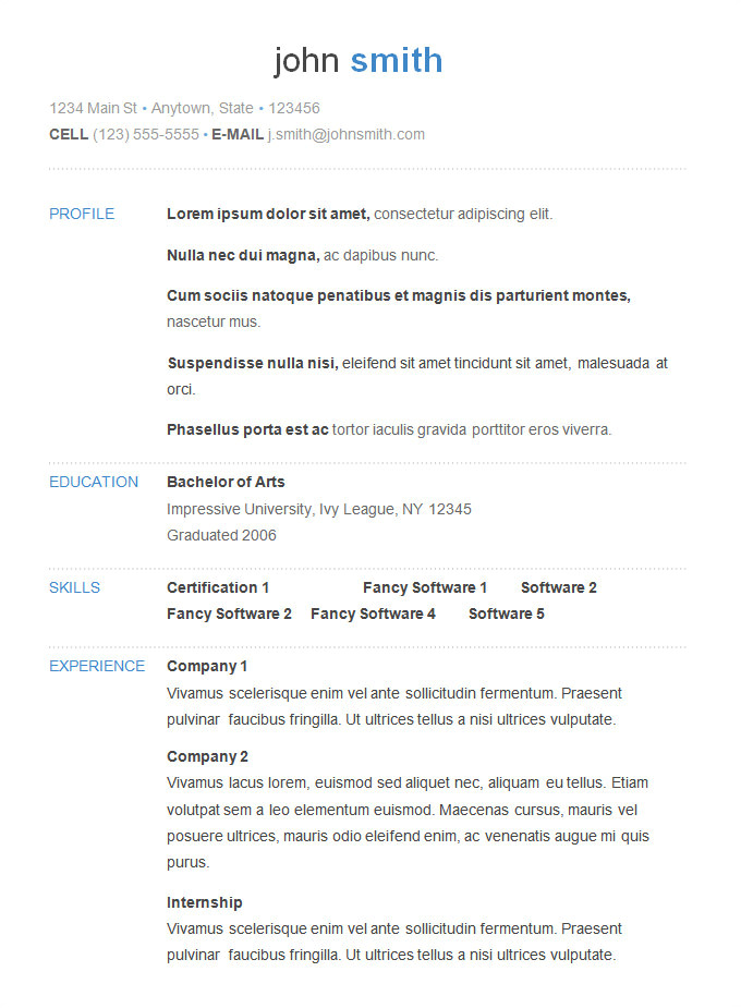 Basic Sample Resume format 70 Basic Resume Templates Pdf Doc Psd Free