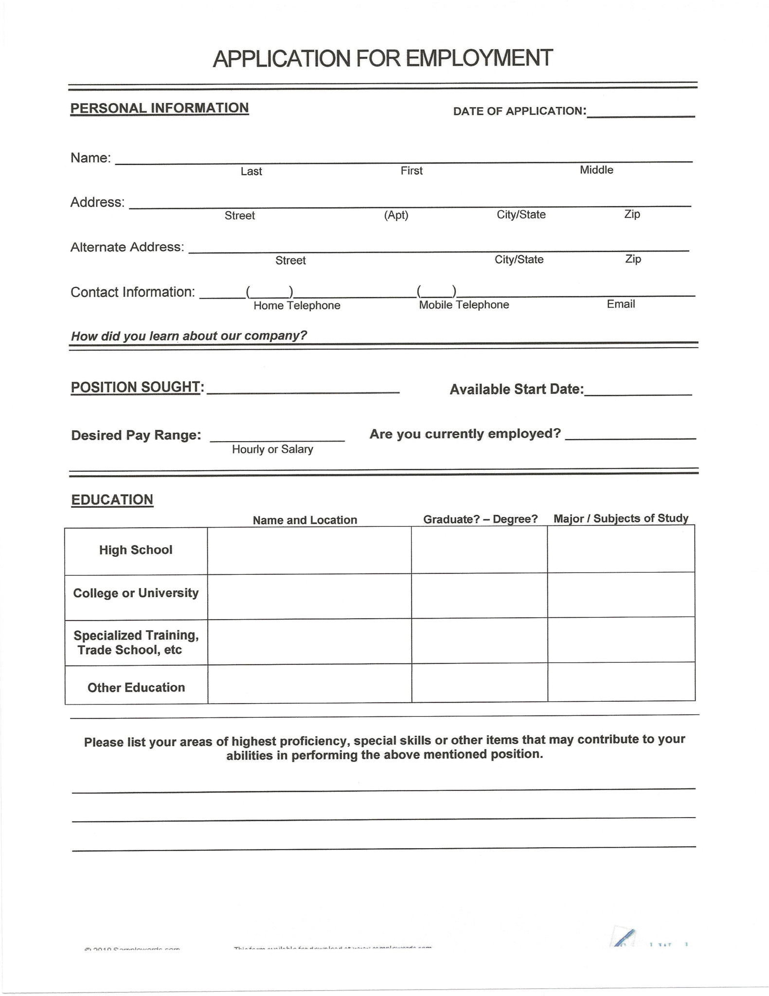 Blank Resume to Fill Out and Print Resume format Blank Resume form to Fill Out