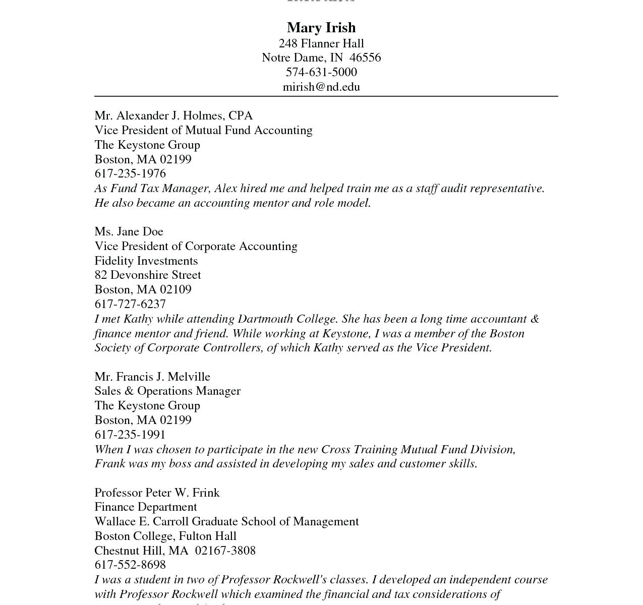 Character Reference Sample Resume 10 Example Character References ...