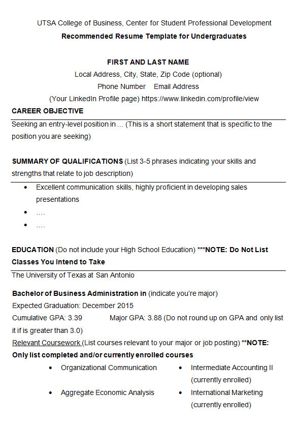 College Student Resume Template 24 Best Student Sample Resume Templates Wisestep