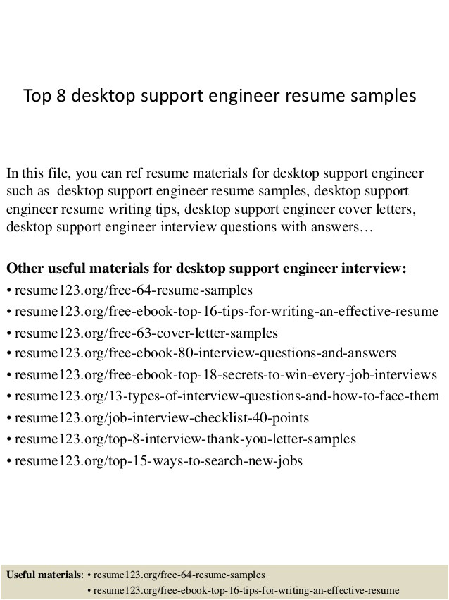 Desktop Support Engineer Resume format Doc top 8 Desktop Support Engineer Resume Samples