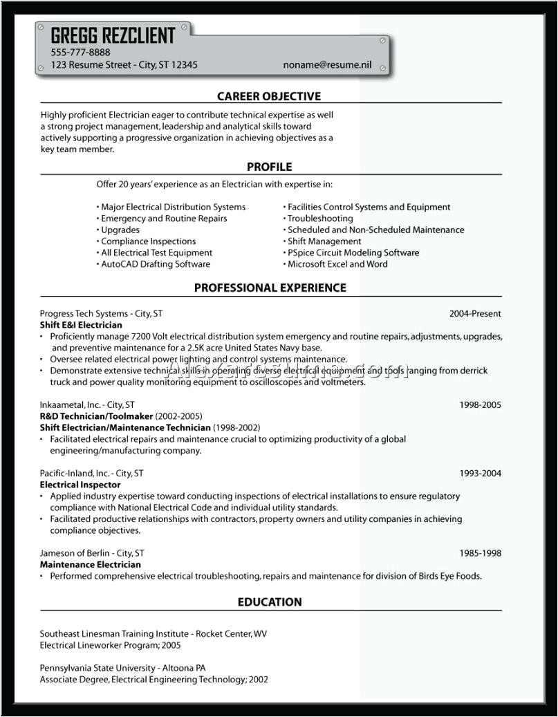 Electrical Engineer Resume Sample Doc 10 Electrical Engineer Resume ...