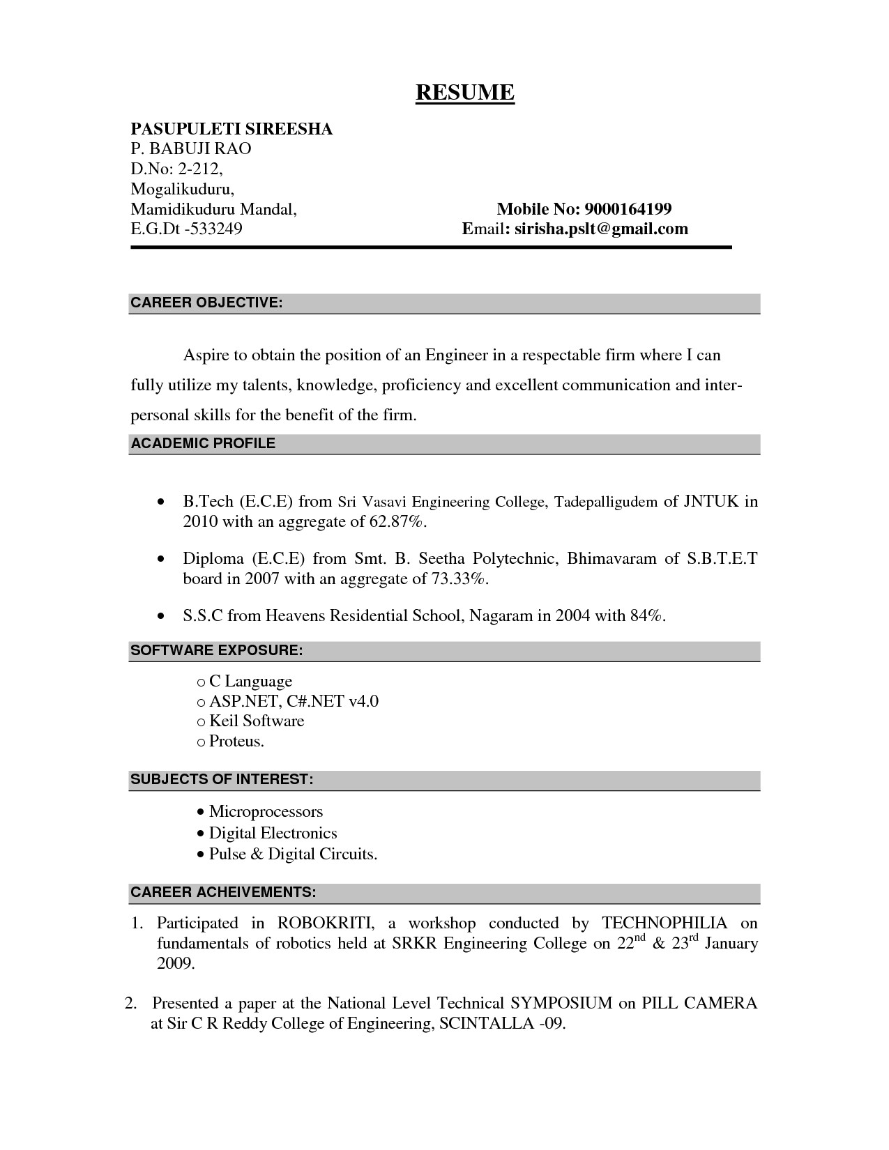 Engineer Resume Career Objective How to Write Career Objective with ...