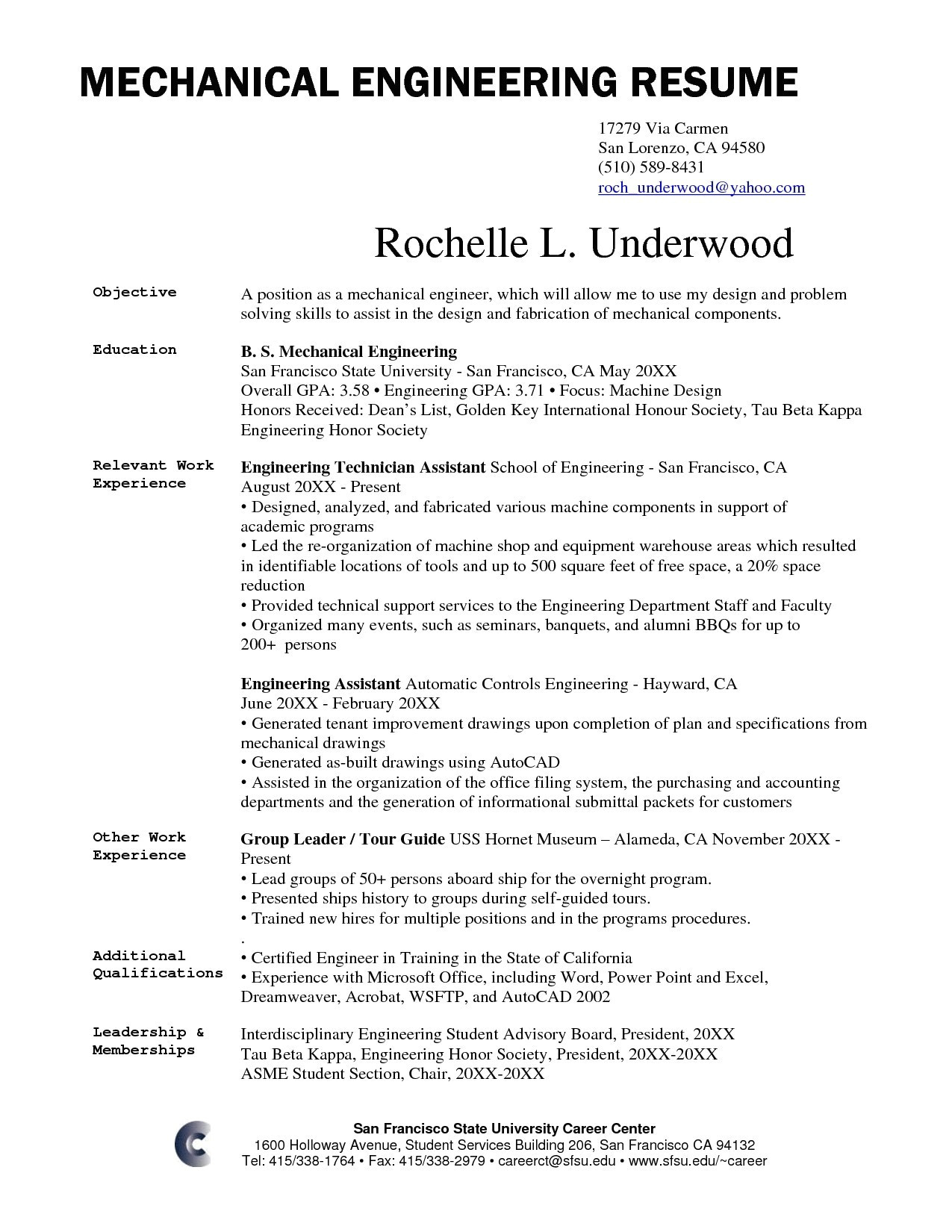 Resume Templates For Engineers