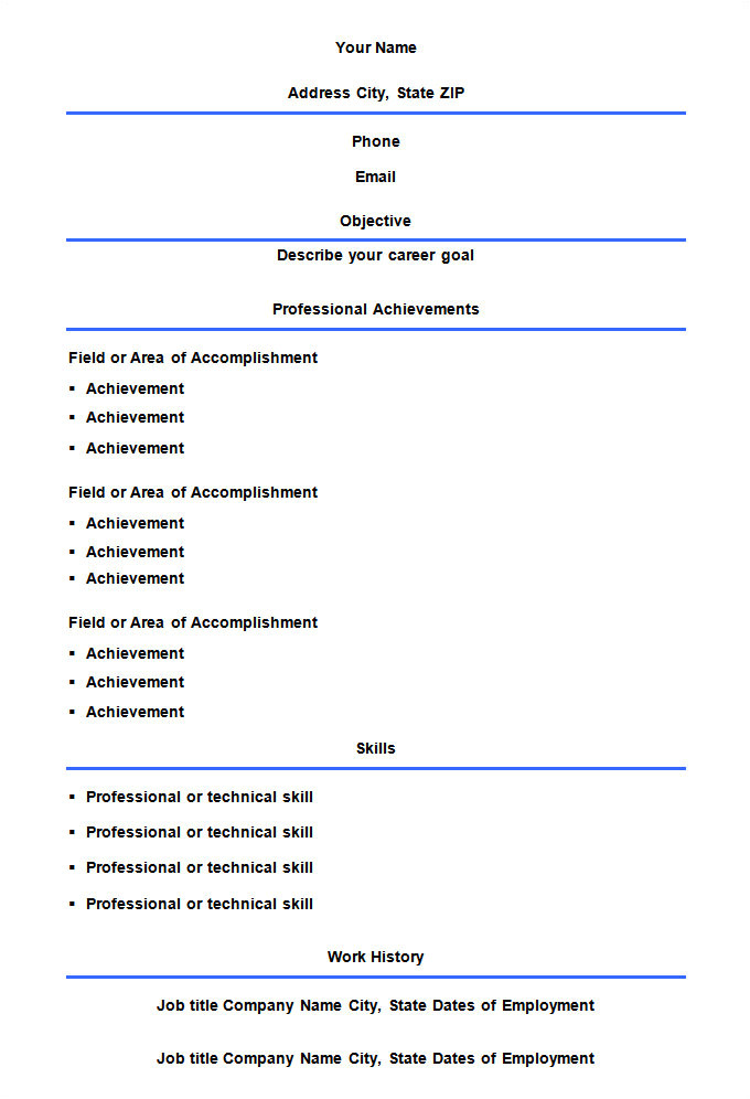 Example Of Blank Resume 46 Blank Resume Templates Doc Pdf Free Premium