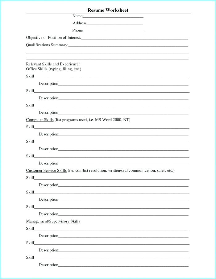 Fill In the Blank Resume Template for Highschool Students Resume Template for Highschool Students Wsopfreechips Co