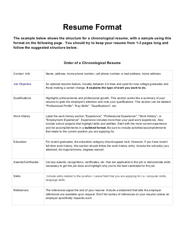 Format Of A Good Resume for Job 30 Best Resume formats Doc Pdf Psd Free Premium