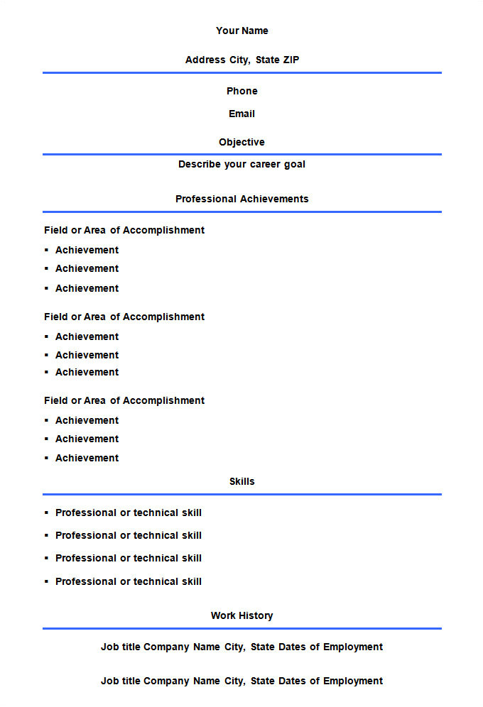 Free Blank Copy Of A Resume 46 Blank Resume Templates Doc Pdf Free Premium