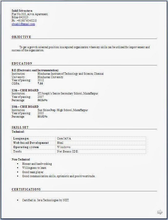 Free Fresher Resume format Download for Engineering Fresher Engineer Resume format Free Download