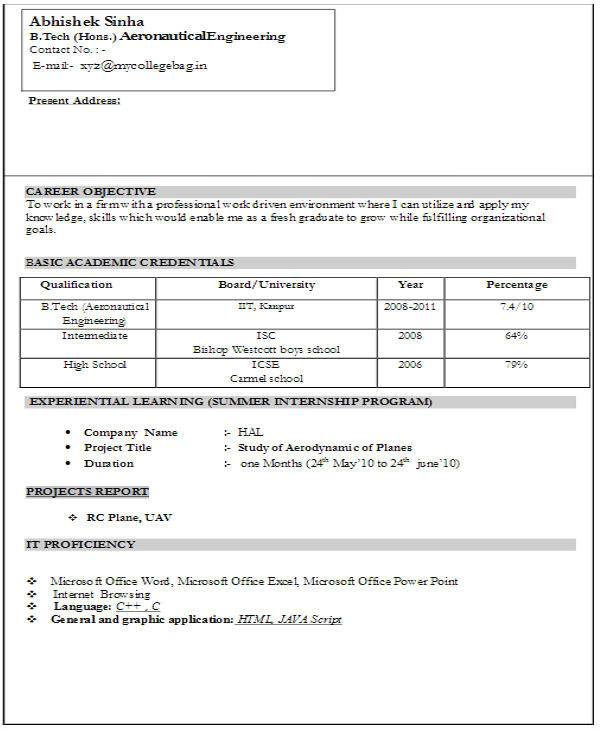Fresher Simple Resume format 45 Fresher Resume Templates Pdf Doc Free Premium