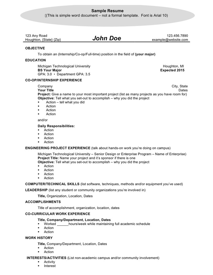 General Resume format Word File General Resume Template Download Free Documents for Pdf