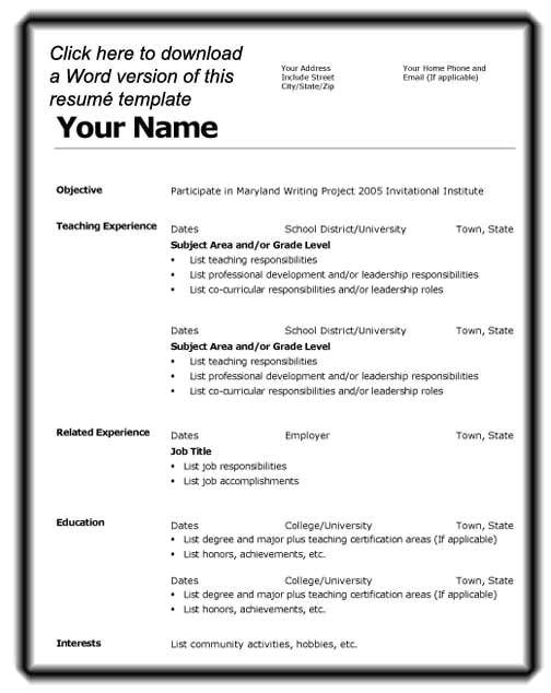 How to Set Up Resume format On Microsoft Word Job Resume format Download Microsoft Word Http Www
