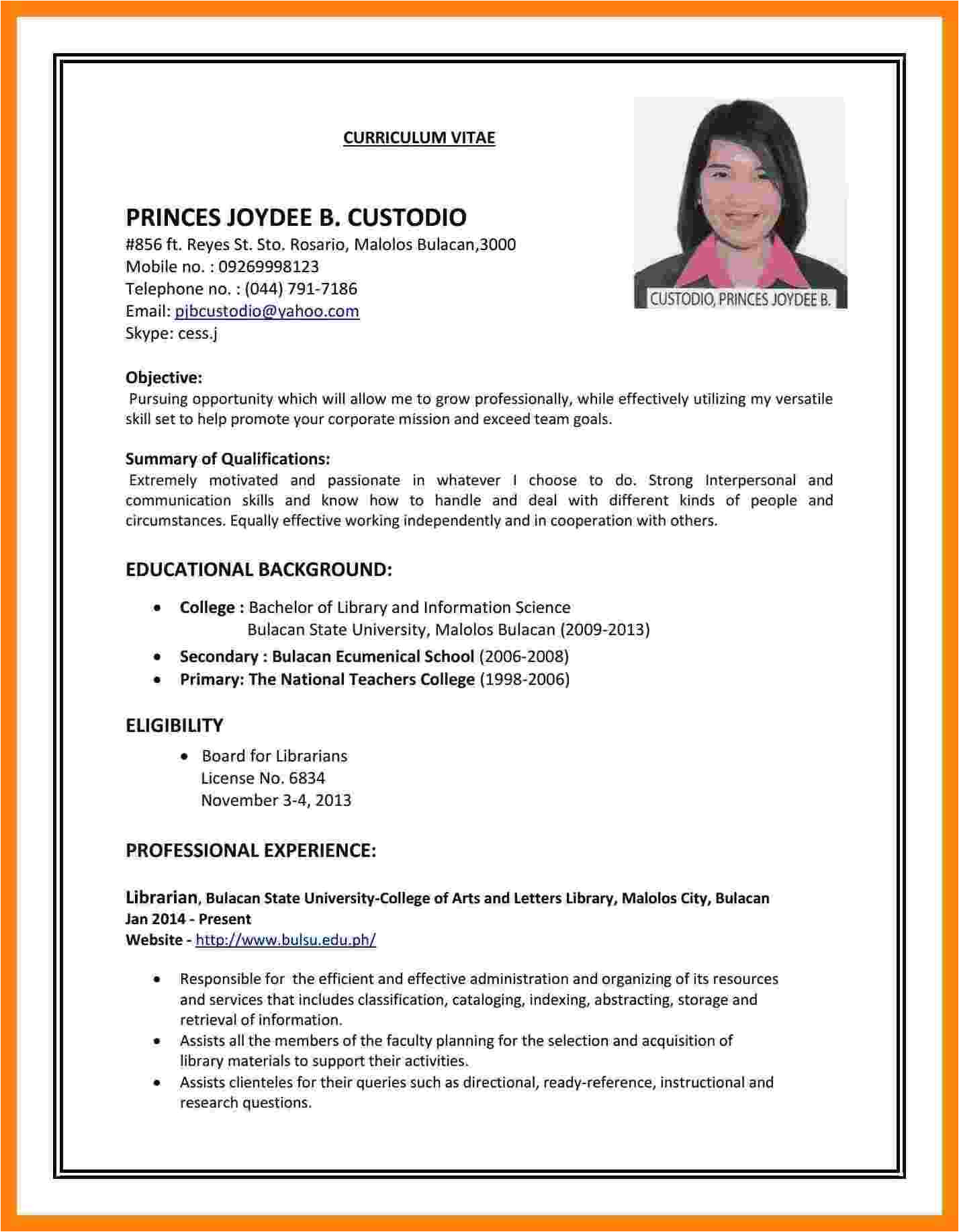 How to Write A Good Resume for Job Application 5 Cv Images for Job theorynpractice