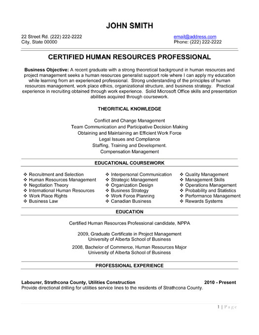 Hr Professional Resume Examples Human Resources Professional Resume ...