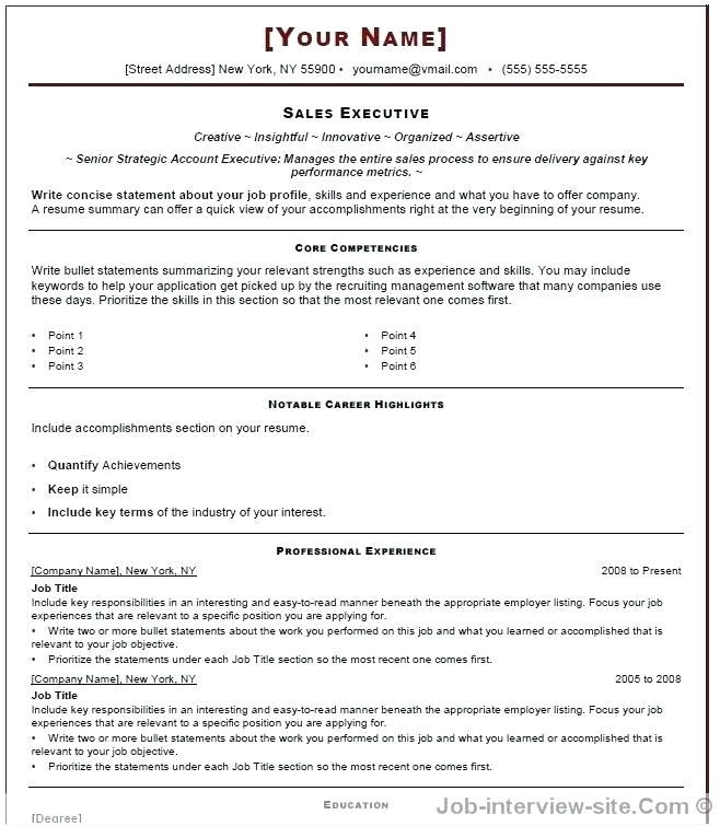 Job Resume and Interview Resume format for Job Interview Letters Free Sample