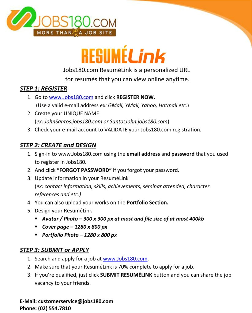 Jobs180 Sample Resume Jobs180 Resume Link Philippin News Collections