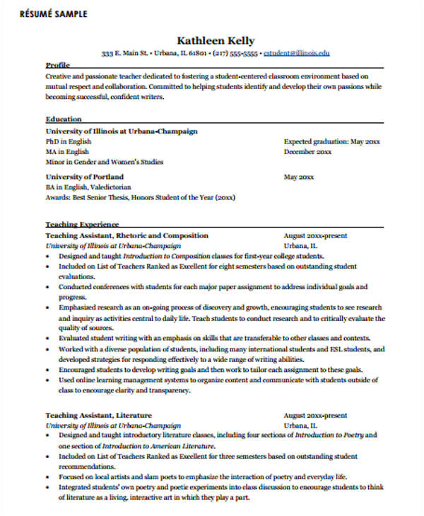 Junior College Student Resume 40 Modern Teacher Resume Templates Pdf Doc Free