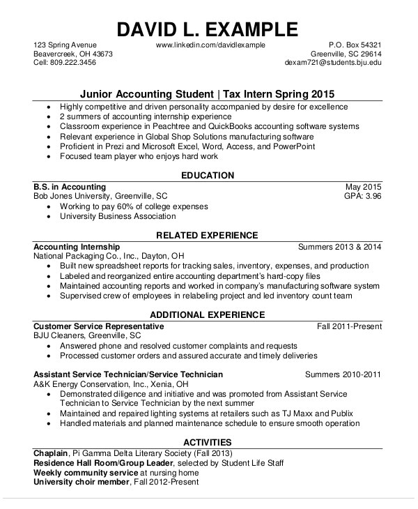 Junior Student Resume 30 Accountant Resume Templates Pdf Doc Free