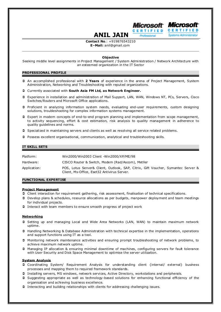 L1 Network Engineer Resume Sample Network Engineer Resume