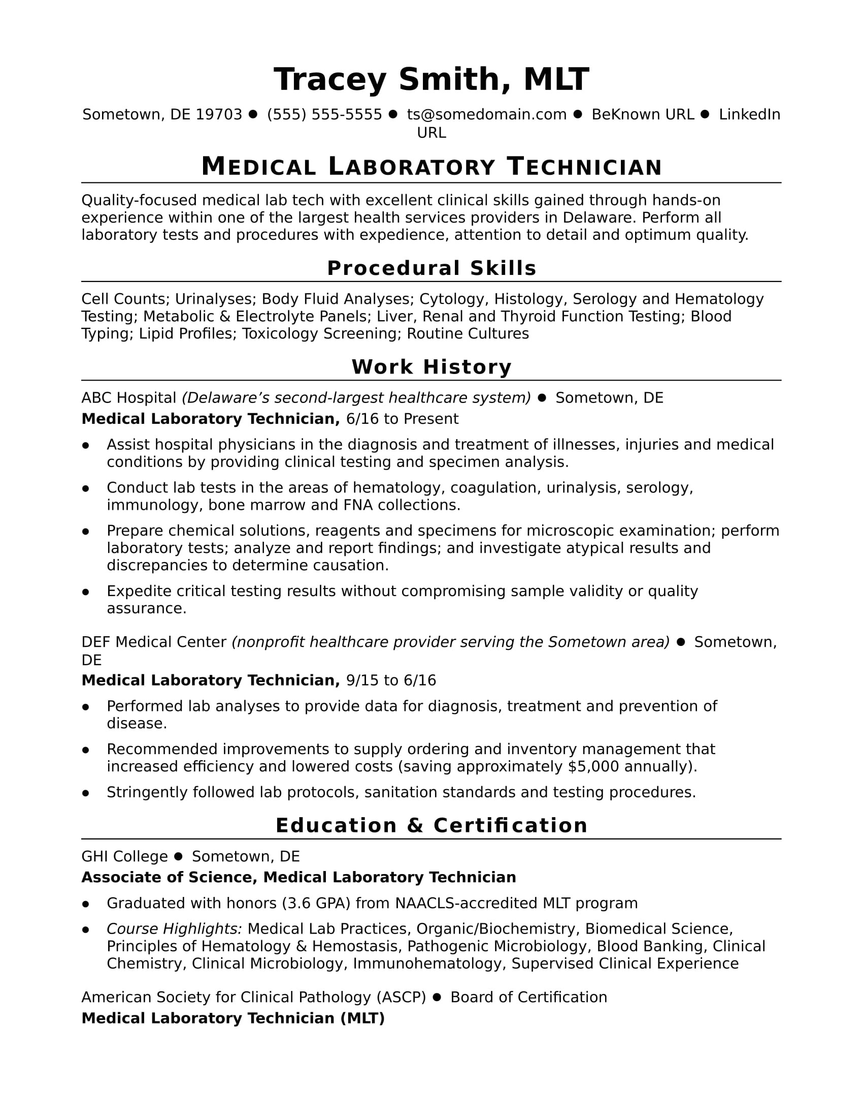Lab Technician Resume Sample Entry Level Lab Technician Resume Sample Monster Com