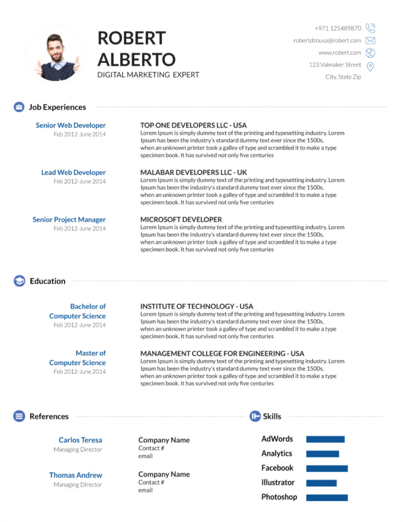 cv template free download word