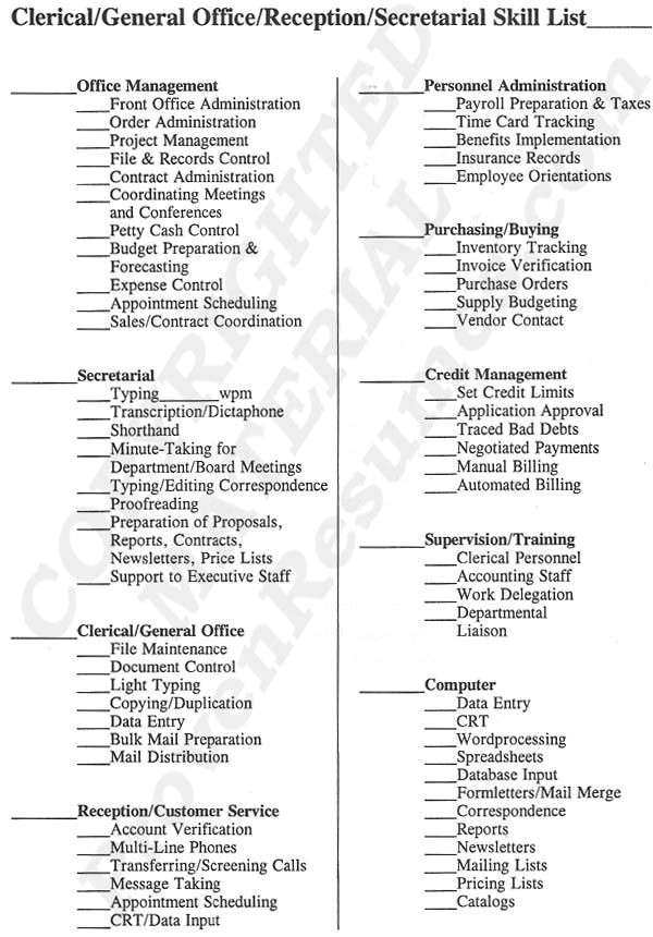 List Of Basic Office Skills for Resume Resume Skills and Ability Officer Manager Resume Skills