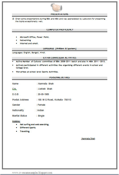 Mba Fresher Resume format Doc Over 10000 Cv and Resume Samples with Free Download Mba