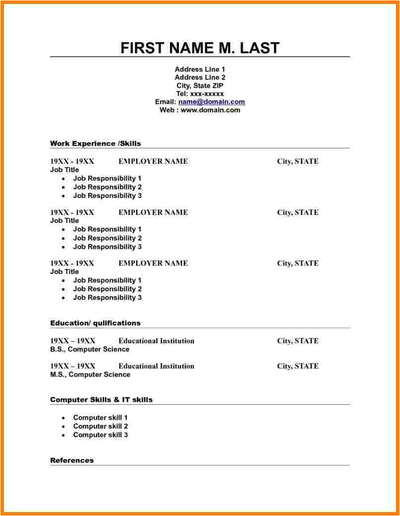 Microsoft Basic Resume Template 9 Free Basic Resume Templates Microsoft Word