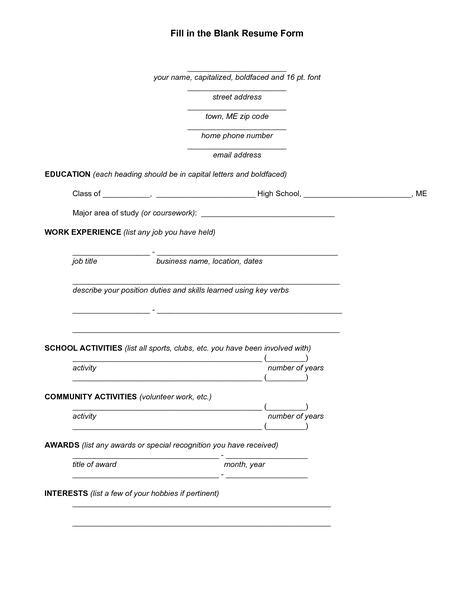 Need A Blank Resume form Image Result for Blank Resume Fill Up form Student
