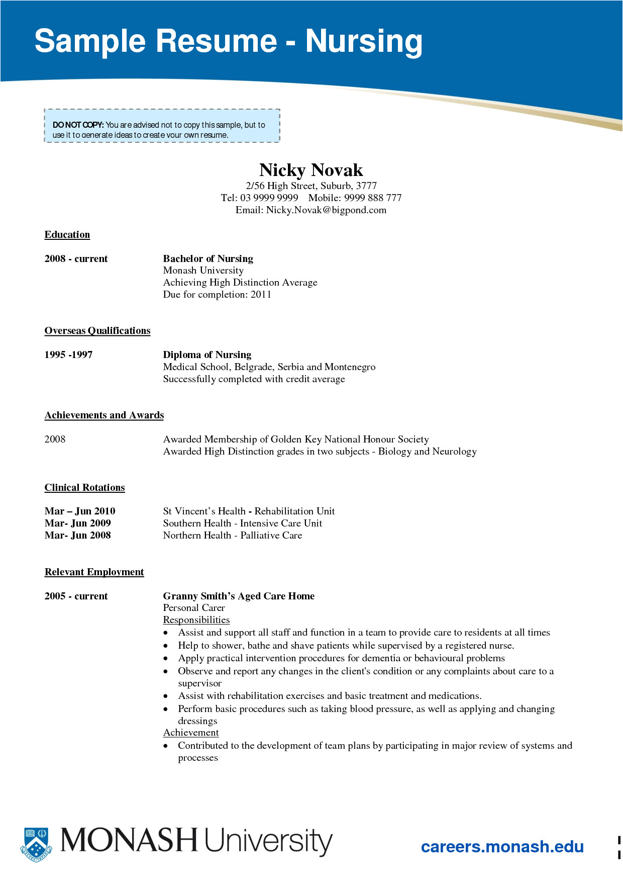 Nursing Student Resume Template Williamson ga us