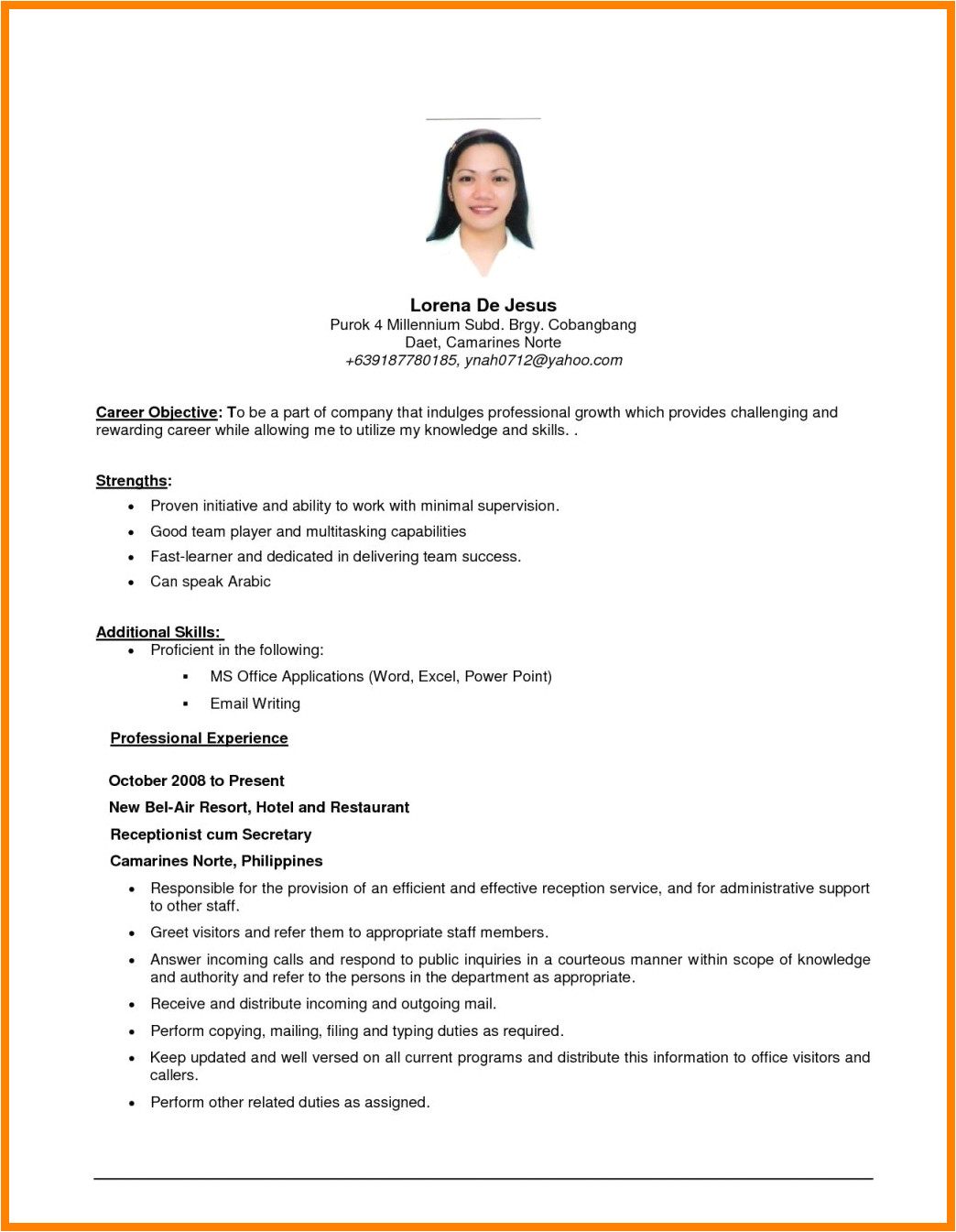Objective In Resume for Job Application 8 Cv Objective for Job theorynpractice